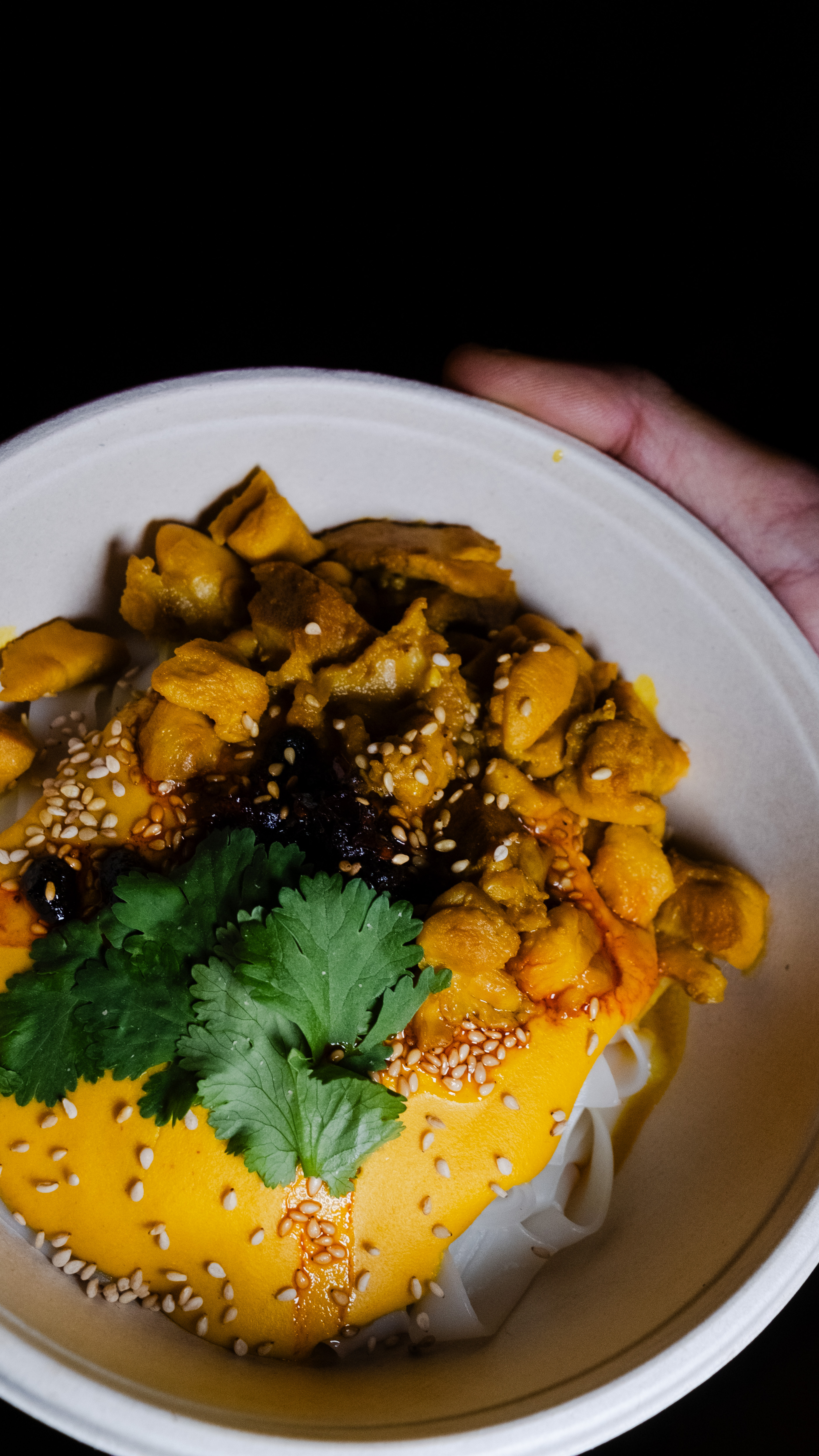 Chef leaning into the cooking process